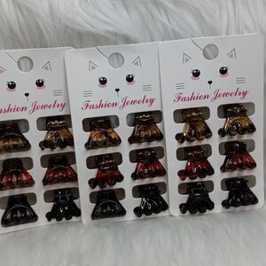 3  packs of  hair clips
